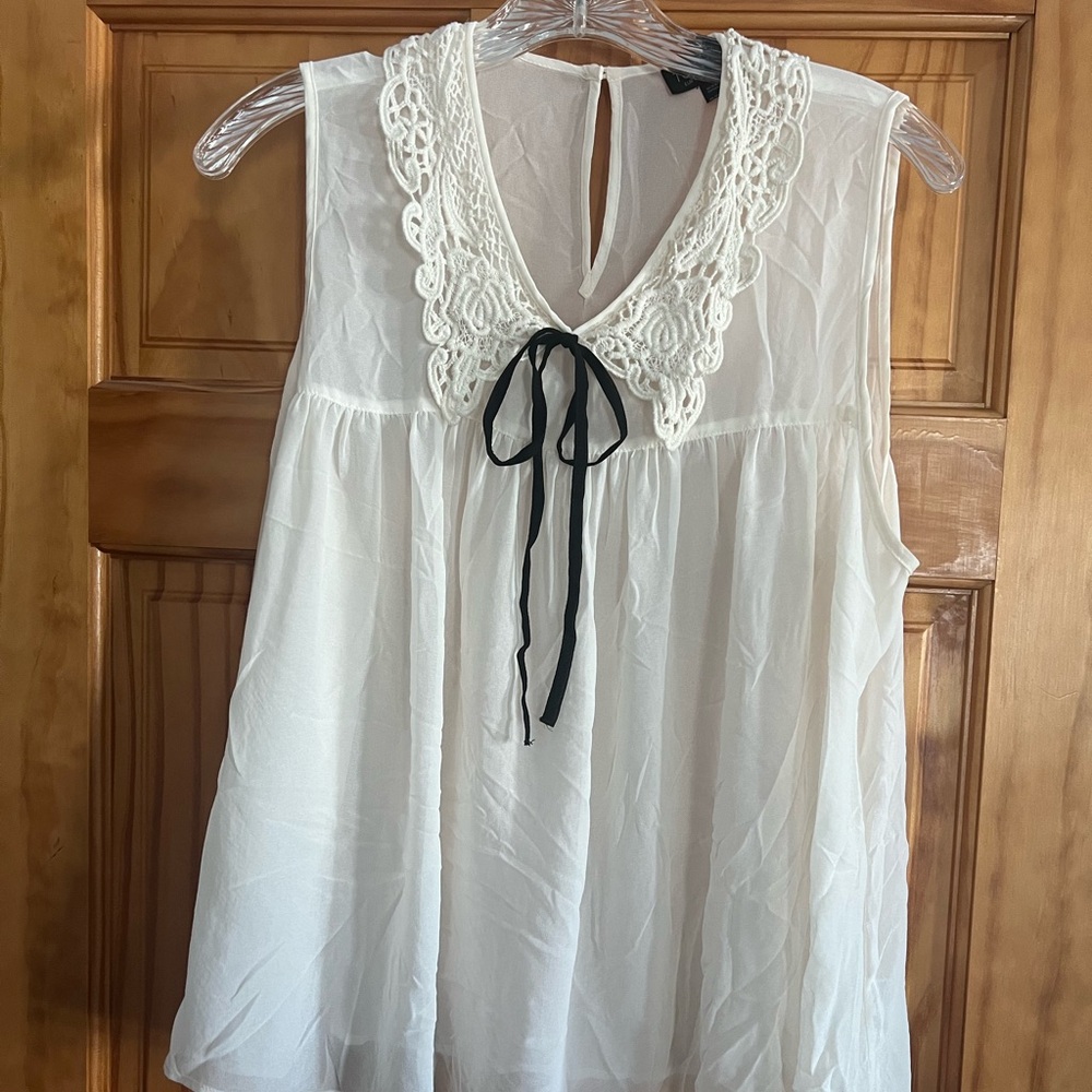Topshop sleeveless sheer blouse, size 12